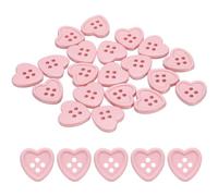 QUARKZMAN 40pcs Boutons En Résine En Forme De Cœur, 15mm 5/8" 4 Trous Pour Vêtements Tricot Décoration Artisanat, Rose