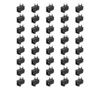QUARKZMAN 40pcs DC5525 Jack De Courant Continu, 30V 0.5A 5.5x2.5mm 3 Broches Connecteur Femelle Panneau Montage Prise Alimentation avec Ecrou Métallique Rondelle pour, Noir 9x14.2x15mm