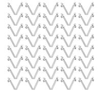 QUARKZMAN 40pcs Double Button Kayak Paddle Snap Spring Clip 5x6.5x35mm 65Mn Acier À Ressort V-Shaped Hollow Lift Telescopic Locking Tube Pole Clips pour Tent Umbrella Camping