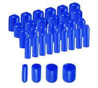 QUARKZMAN 40Pcs Embouts en Caoutchouc Ronds 3mm 6mm 9mm 12mm Capuchons de Protection Vissés en Vinyle Bleu Assortis