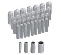 QUARKZMAN 40Pcs Embouts Ronds en Caoutchouc de 2mm 3mm 4mm 6mm - Kit Assortiment de Protecteurs de Filetage de Vis en Vinyle Gris
