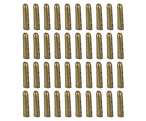QUARKZMAN 40pcs Métal Lacet Embouts, 5x25mm Laiton Ouvert Bouche Lacet Tête Remplacement Cordon Fin Conseils pour Baskets DIY Réparation, Bronze