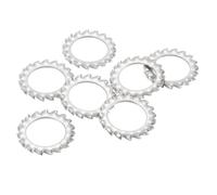 QUARKZMAN 40Pcs Rondelles de Blocage à Dents Externes en Étoile, Rondelles de Blocage Dentelées Externes en Acier Inoxydable M16 304 pour Fixations d'Équipements Mécaniques, Argent