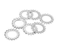 QUARKZMAN 40Pcs Rondelles de Blocage à Dents Externes en Étoile, Rondelles de Blocage Dentelées Externes en Acier Inoxydable M18 304 pour Fixations d'Équipements Mécaniques, Argent