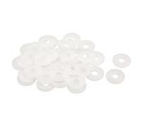 QUARKZMAN 40Pcs Rondelles Plates en Nylon M8 8mm ID 25mm OD 2mm Épaisseur Rondelle Plate Joints Toriques en Plastique pour Étanchéité, Espacement, Bague d'Étanchéité, Blanc