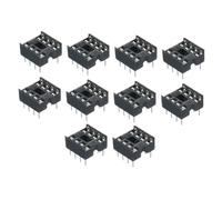 QUARKZMAN 40Pièces Adaptateur de Support de Circuit Intégré à Broches Plates 8P 2,54 mm pour Plan Pcb, 7,5 mm Noir