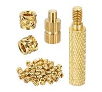 QUARKZMAN 40Set M4 Insertions Filetées À Chauffage Avec Embout De Soudure, 6mm OD, 5mm Hauteur, Écrous En Laiton Filetés Moletés Pour Composant D'Impression 3D Pièce En Plastique