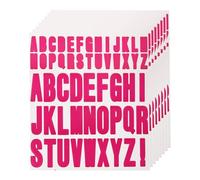 QUARKZMAN 440pcs 8 Feuilles Autocollants Lettres Vinyle Imperméables pour l'Intérieur/Extérieur, Décoration de Noël, Rose