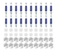 QUARKZMAN 45Set 15x11.5mm Serrure À Came Pour Meubles Avec 6x40mm Goujons Fixation, Kit Assortiment Vis Boulons Connexion Pour Panneaux Meubles Métalliques 3-en-1 Pour Armoires, Bleu