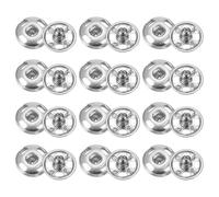 QUARKZMAN 48 Paire Boutons Pression à Coudre en Métal Cuivre 8mm Dia Argent | 3.8mm Hauteur Bouton à Boucle Métalliques pour Fermeture Couture, DIY, Vêtements, Sac à Main, Accessoires Loisirs Créatifs