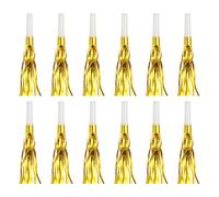 QUARKZMAN 48 Pcs Créateurs De Bruit À Franges, Souffleurs De Fête À Franges Métalliques pour Événements Sportifs Anniversaires Cérémonies De Remise De Diplômes De Et Nouvel an, Ton Or