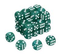 QUARKZMAN 48Pcs 6 Faces Colorés Dés Standard, 16mm D6 Mini Polyèdres Perle Motif Jeu De Dés pour Table Games, Vert Foncé/Point Blanc