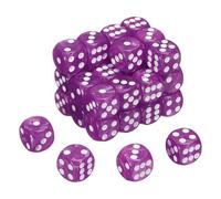QUARKZMAN 48Pcs 6 Faces Colorés Standard Dés, 16mm Acrylique D6 Mini Polyédrique Perle Motif Jeu De Dés Set pour Table Games, Rose Rouge/Blanc Point