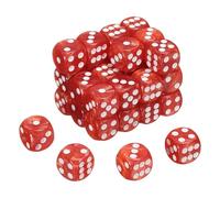 QUARKZMAN 48Pcs 6 Faces Dés Colorés Standard, 16mm D6 Mini Polyédriques Acrylique Perle Motif Jeu De Dés pour Table Games, Rouge/Blanc Point