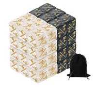 QUARKZMAN 48Pcs des Compteurs Magiques en Dés, Ensemble De Dés D6 Jetons De Vie en Acrylique avec Pochette pour Accessoires De Jeu De Cartes Standard, Marbre Blanc, Marbre Noir