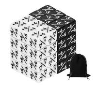 QUARKZMAN 48Pcs Dés Magiques Compteurs, Ensemble De Dés D6 Jetons De Vie en Acrylique avec Poche pour Accessoires De Jeu De Cartes Standard, Blanc, Noir