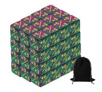 QUARKZMAN 48Pcs Dés Magiques Compteurs, Ensemble De Dés D6 Jetons De Vie en Acrylique avec Pochette pour Accessoires De Jeu De Cartes Standard, Vert & Violet