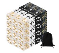 QUARKZMAN 48Pcs Dés Magiques Compteurs, Ensemble De Dés D6 Jetons De Vie en Acrylique avec Pochette pour Accessoires De Jeu De Cartes Standard, Marbre Blanc, Marbre Noir, Blanc, Noir