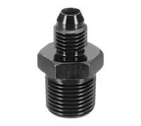 QUARKZMAN 4AN Mâle Vers 3/8" NPT Mâle Adaptateur Droit À Bague Fileté Raccord Adaptateur Aluminium Pour Tuyau Carburant Pour Véhicules, Noir