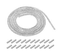 QUARKZMAN 4mm x 1.2m Cordon de Tube de Strass Bling Corde de Strass Cristal pour Baskets DIY Sweat à Capuche Décoration Argent avec Embouts