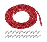 QUARKZMAN 4mm x 1.2m Cordon de Tube en Strass Bling Cristal Corde en Strass pour Baskets DIY Sweat à Capuche Décoration Rouge avec Embouts.