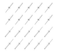 QUARKZMAN 4mm x 30mm Aveugles Rivets x 30Pcs Aluminium/Acier Ouvert Extrémité Rivet pour Métal et Plastique et Cuir, [Argent Ton]