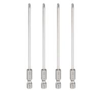 QUARKZMAN 4pcs #1 Phillips Embout Tournevis PH1 1/4" Hexagonal Tige 4.3" (110mm) Longueur 3mm Tige Magnétique Tête Croisée Embouts Acier S2 Embout Tournevis, Gris