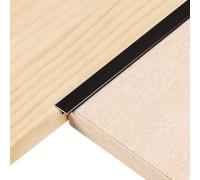 QUARKZMAN 4Pcs 2.9ft x 0.47" Profilés De Transition En T Pour Sol, Bords En Alliage D'Aluminium Pour Combler Les Interstices Entre Lames De Parquet, Carrelage Et Sols Vinyle, Noir