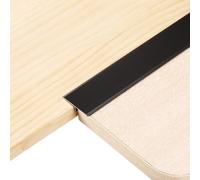 QUARKZMAN 4Pcs 2.9ft x 1.3" Profilés De Transition En T Pour Sol, Bords En Alliage D'Aluminium Pour Joints De Plancher En Vinyle, Pour Laminés, Carreaux Et Intervalles De Plancher, Noir