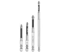 QUARKZMAN 4Pcs #2 Anti-Slip Phillips Impact Screwdriver Bit PH2 1/4" Hex Shank 2.6+2.8+3.5+6" Magnetic Cross Head Drill Bits Chrome Plated S2 Steel Screw Driver Power Electric Tools