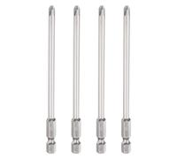 QUARKZMAN 4pcs #2 Phillips Embout Tournevis PH2 1/4" Tige Hexagonale 4.3" (110mm) Longueur 4.5mm Tige Magnétique Tête Croisée Embouts Acier S2 Embout Tournevis, Gris