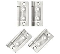 QUARKZMAN 4Pcs 2x1 Inch Charnières De Porte Sans Mortaise Sans Bruit Charnières Pliantes Pour Meuble De Cabinet Fenêtre Garde-Robe, Blanc naturel