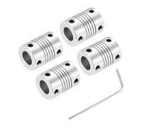 QUARKZMAN 4Pcs 8mm à 10mm Accouplement D'arbre En Alliage D'aluminium L25xD19 Accouplement Flexible Joint Connecteur Pour Moteur Pas à Pas Pour Imprimante 3D Machine, Argent