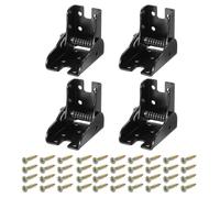 QUARKZMAN 4pcs 90°Autobloquant Charnière Pied, pliable Pied Raccords Angle Orthèses Extension Support Support pour Table Jambe, Lit Pied, Etabli, Noir