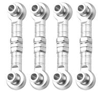 QUARKZMAN 4Pcs Barres de Biellette de Direction en Aluminium pour Servo de Direction RC pour Voiture RC Hsp 1/10 94123 sur Route (Blanc)