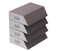 QUARKZMAN 4pcs Blocs Éponges À Poncer 1500 Grain Éponge À Poncer Avec Bord Angulaire 4"x2.8"x1", Lavable Et Réutilisable Bloc Éponge À Poncer Pour Polir Cuisine Métal Bois Plâtre Maison