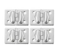QUARKZMAN 4pcs Boîte Outils Valise Boîte Métal Charnières Support, 44x30mm Inox Acier Léger Charnières pour Maison Porte ou Fenêtre, Armoire, Outil Boîte, Argent