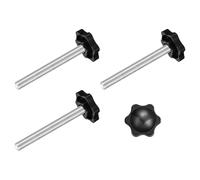 QUARKZMAN 4Pcs Bouton de Serrage, M8 x 70mm Bouton Étoile en Forme d'Hexagone Poignées en Plastique Vis de Serrage à Main pour Base de Parasol Meubles Mécaniques, Dia 32mm