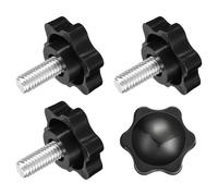 QUARKZMAN 4Pcs Bouton de Vis de Serrage, 1/4-20 x 0.55 Bouton Étoile en Forme Hexagonale Poignées en Plastique Serrage Manuelle pour Meubles Mécaniques à Base de Parapluie, 32mm Diamètre