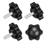 QUARKZMAN 4Pcs Bouton de Vis de Serrage, M4 x 12mm Bouton Étoile en Forme Hexagonale Poignées en Plastique Serrage Manuelle pour Meubles Mécaniques à Base de Parapluie, 25mm Diamètre