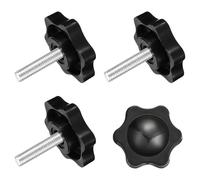 QUARKZMAN 4Pcs Bouton de Vis de Serrage, M5 x 20mm Bouton Étoile en Forme Hexagonale Poignées en Plastique Serrage Manuelle pour Meubles Mécaniques à Base de Parapluie, 25mm Diamètre