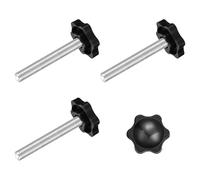 QUARKZMAN 4Pcs Bouton de Vis de Serrage, M8 x 55mm Bouton Étoile en Forme Hexagonale Poignées en Plastique Serrage Manuelle pour Meubles Mécaniques à Base de Parapluie, 32mm Diamètre