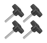 QUARKZMAN 4pcs Boutons à Ailettes en T, M6 x 35 Acier Inoxydable 304 Noir | Bouton de Vis de Serrage Fileté Mâle, Poignée de Vis à Pouce de 36mm de Diamètre, pour Remplacement