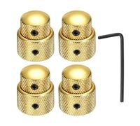 QUARKZMAN 4Pcs Boutons De Commande Concentriques Empilés Doubles, 1/4" Boutons De Contrôle Audio Universels En Métal Pour Volume Et Tone Avec Clé Pour Guitare Électrique, Basse, Or