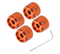 QUARKZMAN 4Pcs Boutons de Guitare en Métal, Boutons de Contrôle de Volume et de Tonalité en Forme de Dôme 6 x 20 x 15,5 mm pour Potentiomètre avec Clé, Orange Rouge