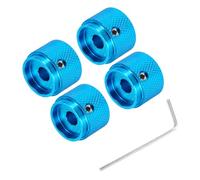 QUARKZMAN 4Pcs Boutons de Guitare en Métal, Boutons de Contrôle de Volume et de Tonalité en Forme de Dôme 6 x 20 x 15,5 mm avec Clé pour Guitare Électrique Basse, Bleu