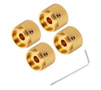 QUARKZMAN 4Pcs Boutons de Guitare en Métal, Boutons de Contrôle de Volume et de Tonalité en Forme de Dôme 6 x 20 x 15,5 mm avec Clé pour Guitare Électrique Basse, Couleur Or