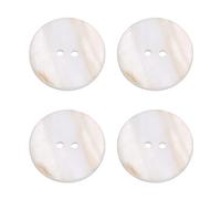 QUARKZMAN 4Pcs Boutons Ronds En Coquillage Naturel Blanc Porcelaine