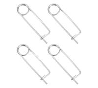 QUARKZMAN 4pcs Broches En Acier Inoxydable, 0.08x2.95 Pouce (2x75mm) Goupilles De Sécurité À Ressort En Forme De Broche, Attache Rapide Pour Jardin, Ferme, Pelouse, Rectangle
