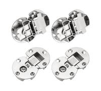 QUARKZMAN 4Pcs Charnières À Rabat Invisibles À 90 Degrés, 2.6" x 1.54", Charnière Dissimulée En Alliage De Zinc Pour Porte D'Armoire, Bureau Informatique Pliant, Argenté